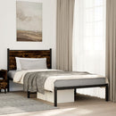 vidaXL füstös tölgy színű fém ágykeret matrac nélkül 100 x 190 cm