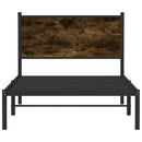 vidaXL füstös tölgy színű fém ágykeret matrac nélkül 107 x 203 cm