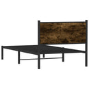 vidaXL füstös tölgy színű fém ágykeret matrac nélkül 107 x 203 cm