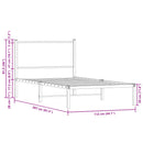 vidaXL füstös tölgy színű fém ágykeret matrac nélkül 107 x 203 cm