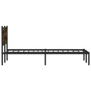 vidaXL füstös tölgy színű fém ágykeret matrac nélkül 137 x 190 cm