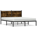 vidaXL füstös tölgy színű fém ágykeret matrac nélkül 140 x 190 cm