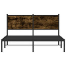 vidaXL füstös tölgy színű fém ágykeret matrac nélkül 140 x 190 cm