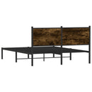 vidaXL füstös tölgy színű fém ágykeret matrac nélkül 140 x 190 cm