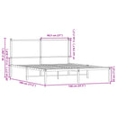vidaXL füstös tölgy színű fém ágykeret matrac nélkül 140 x 190 cm