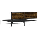 vidaXL füstös tölgy színű fém ágykeret matrac nélkül 180 x 200 cm