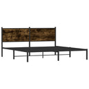 vidaXL füstös tölgy színű fém ágykeret matrac nélkül 183 x 213 cm