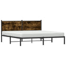vidaXL füstös tölgy színű fém ágykeret matrac nélkül 183 x 213 cm