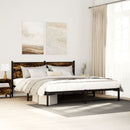 vidaXL füstös tölgy színű fém ágykeret matrac nélkül 183 x 213 cm