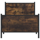 vidaXL füstös tölgy színű fém ágykeret matrac nélkül 90 x 190 cm