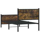 vidaXL füstös tölgy színű fém ágykeret matrac nélkül 90 x 190 cm