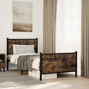 vidaXL füstös tölgy színű fém ágykeret matrac nélkül 90 x 190 cm