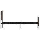 vidaXL füstös tölgy színű fém ágykeret matrac nélkül 100 x 190 cm