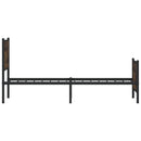 vidaXL füstös tölgy színű fém ágykeret matrac nélkül 100 x 200 cm