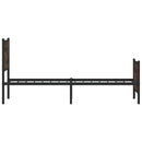 vidaXL füstös tölgy színű fém ágykeret matrac nélkül 107 x 203 cm