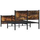 vidaXL füstös tölgy színű fém ágykeret matrac nélkül 120 x 190 cm