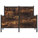 vidaXL füstös tölgy színű fém ágykeret matrac nélkül 120 x 200 cm