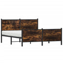 vidaXL füstös tölgy színű fém ágykeret matrac nélkül 137 x 190 cm