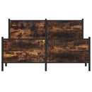vidaXL füstös tölgy színű fém ágykeret matrac nélkül 137 x 190 cm
