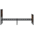 vidaXL füstös tölgy színű fém ágykeret matrac nélkül 137 x 190 cm