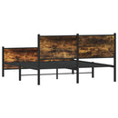 vidaXL füstös tölgy színű fém ágykeret matrac nélkül 137 x 190 cm