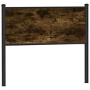 vidaXL füstös tölgy színű szerelt fa és acél fejtámla 107 cm