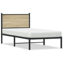 vidaXL sonoma tölgy színű fém ágykeret matrac nélkül 75 x 190 cm