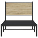 vidaXL sonoma tölgy színű fém ágykeret matrac nélkül 75 x 190 cm