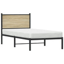 vidaXL sonoma tölgy színű fém ágykeret matrac nélkül 80 x 200 cm