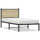 vidaXL sonoma tölgy színű fém ágykeret matrac nélkül 90 x 190 cm