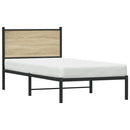 vidaXL sonoma tölgy színű fém ágykeret matrac nélkül 90 x 190 cm