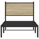 vidaXL sonoma tölgy színű fém ágykeret matrac nélkül 90 x 190 cm