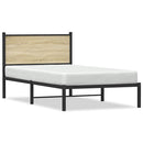 vidaXL sonoma tölgy színű fém ágykeret matrac nélkül 100 x 190 cm