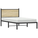 vidaXL sonoma tölgy színű fém ágykeret matrac nélkül 100 x 190 cm