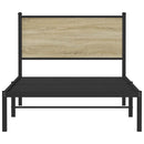vidaXL sonoma tölgy színű fém ágykeret matrac nélkül 100 x 190 cm