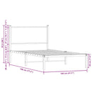vidaXL sonoma tölgy színű fém ágykeret matrac nélkül 100 x 190 cm