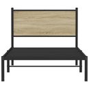 vidaXL sonoma tölgy színű fém ágykeret matrac nélkül 100 x 200 cm