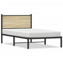 vidaXL sonoma tölgy színű fém ágykeret matrac nélkül 107 x 203 cm