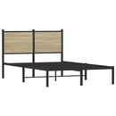 vidaXL sonoma tölgy színű fém ágykeret matrac nélkül 120 x 200 cm