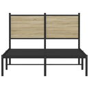 vidaXL sonoma tölgy színű fém ágykeret matrac nélkül 120 x 200 cm