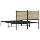 vidaXL sonoma tölgy színű fém ágykeret matrac nélkül 120 x 200 cm