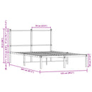 vidaXL sonoma tölgy színű fém ágykeret matrac nélkül 120 x 200 cm