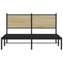 vidaXL sonoma tölgy színű fém ágykeret matrac nélkül 137 x 190 cm