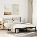 vidaXL sonoma tölgy színű fém ágykeret matrac nélkül 137 x 190 cm