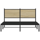 vidaXL sonoma tölgy színű fém ágykeret matrac nélkül 140 x 200 cm