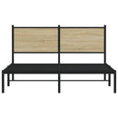 vidaXL sonoma tölgy színű fém ágykeret matrac nélkül 150 x 200 cm