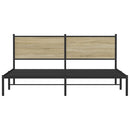 vidaXL sonoma tölgyszínű fém ágykeret matrac nélkül 160 x 200 cm