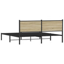 vidaXL sonoma tölgyszínű fém ágykeret matrac nélkül 160 x 200 cm