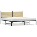 vidaXL sonoma tölgyszínű fém ágykeret matrac nélkül 160 x 200 cm