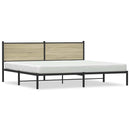 vidaXL sonoma tölgy színű fém ágykeret matrac nélkül 193 x 203 cm